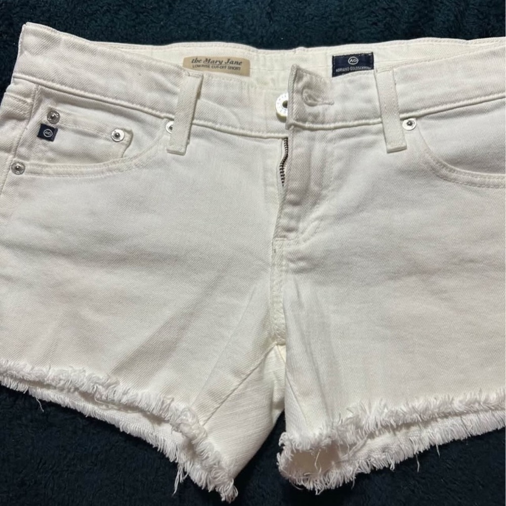 Ag Adriano Goldschmied White Denim Shorts